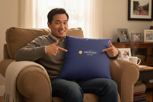 Okayest Dad Pillow - Finger Guns