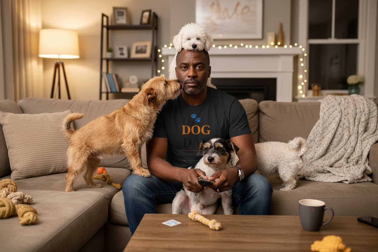Dog Dad - Black Man Couch Chaos