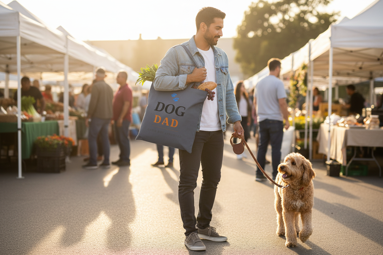 Dog Dad Tote - Farmers Market