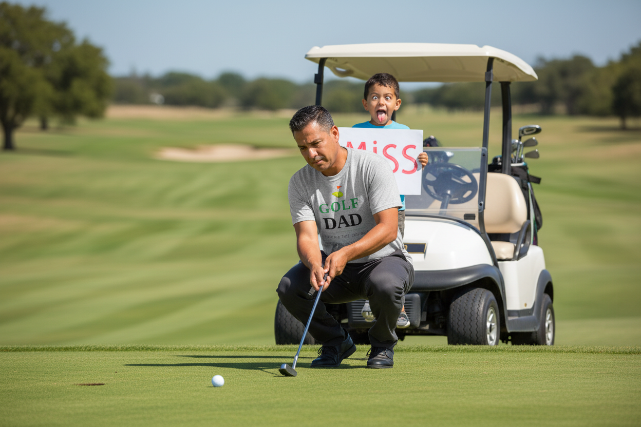 Golf Dad - Latino Man Putt