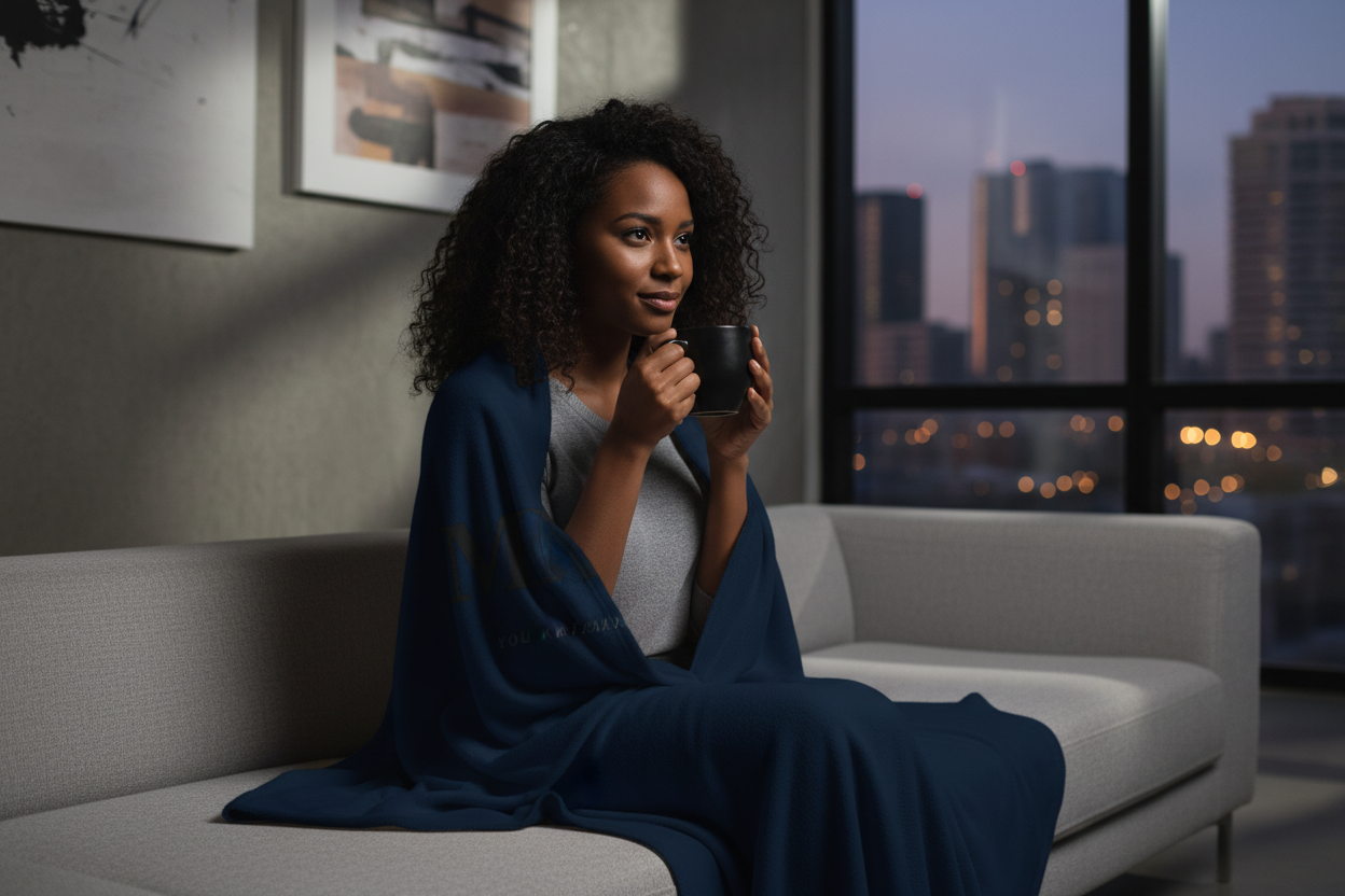 MMH Blanket - Navy Couch