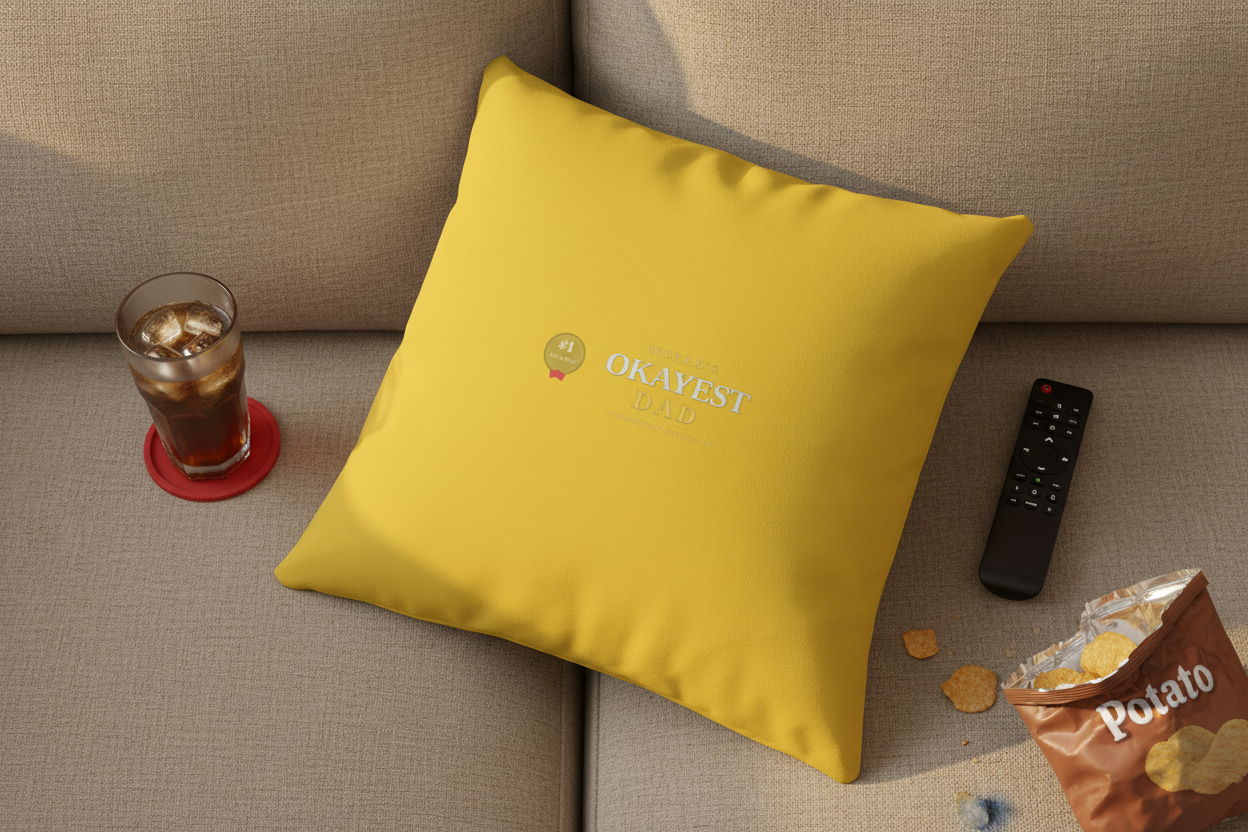 Okayest Dad Pillow - Dad Kit Flat Lay