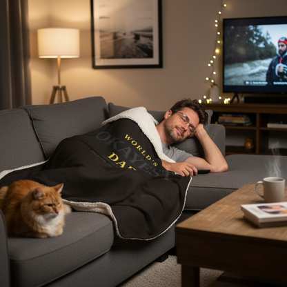World's Okayest Dad Blanket