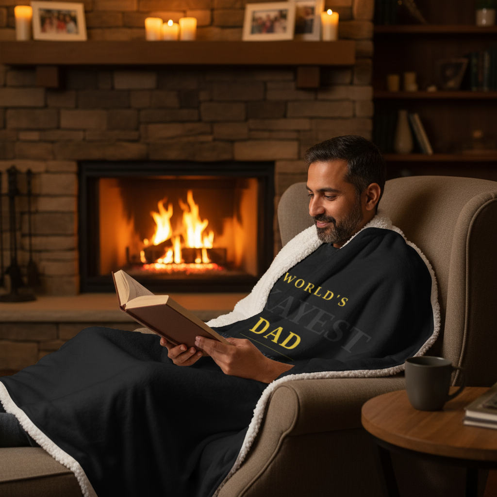 World's Okayest Dad Blanket
